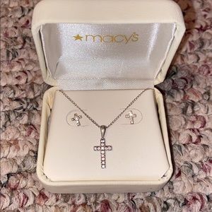 Cross earrings and necklace